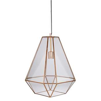 EXPLORE copper metal and glass pendant (50 x 38cm)