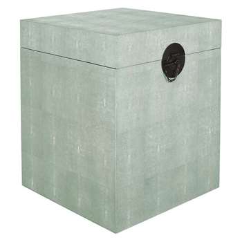 Faux Shagreen Bedside Trunk - Pale Celadon (H60 x W50 x D50cm)