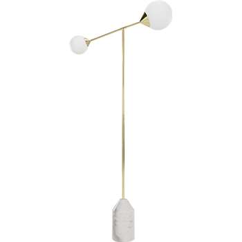 Faye Floor Lamp, Brass and Marble (H152 x W69 x D14cm)