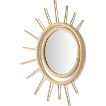 Fergie Rattan Decorative Mirror, Natural (H75 x W64 x D3cm)