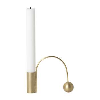 Ferm Living - Balance Brass Candle Holder (H9 x W12.5 x D4cm)