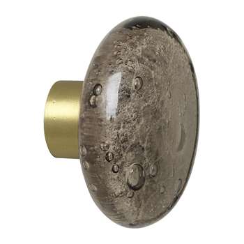 Ferm Living - Bubble Glass Wall Hook - Smoked (H4 x W4 x D3cm)