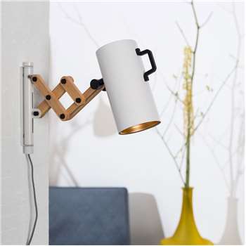 Flex Extendable Arm Wall Light in Matte White 24 x 27.5cm