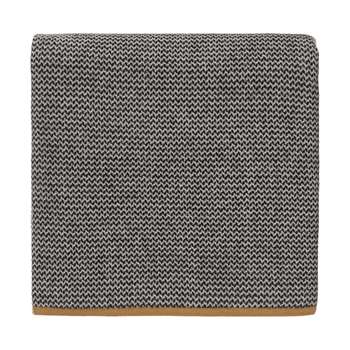 Foligno Cashmere Blanket, Black, Cream & Ochre (H140 x W200cm)