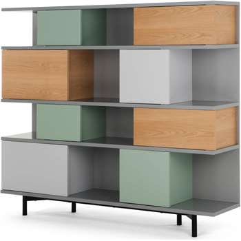 Fowler Large Shelving Unit, Multicolour Ash (142 x 160cm)