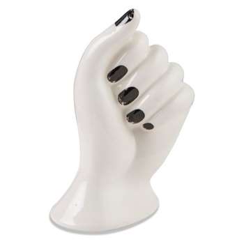 Funky Table - Ceramic Hand Vase, Black (H14.5 x W9cm)