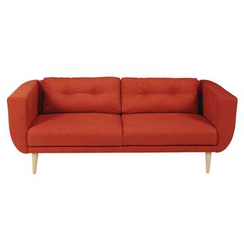 GABY Brick red 3-seater fabric sofa (75 x 194cm)