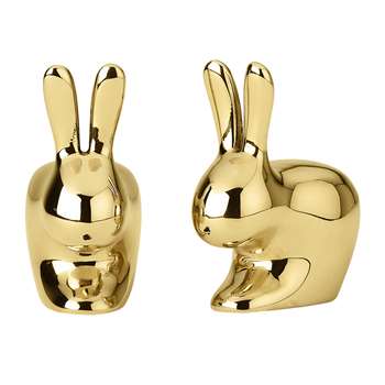 Ghidini 1961 - Rabbit Salt & Pepper Shaker Set - Brass (8.5 x 4cm)