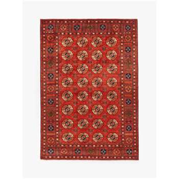 Gooch Luxury Hand Knotted Ersari Rug, Red (H195 x W295cm)