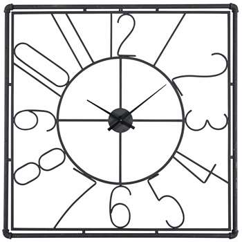 GORDON black metal clock (100 x 100cm)