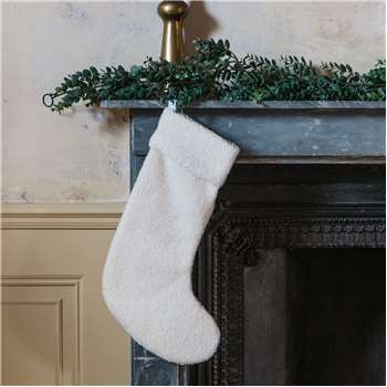 Graham and Green Cream Bouclé Stocking (Height 48cm)