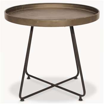 Granville Black Metal Side Table (H59.5 x W65 x D62cm)