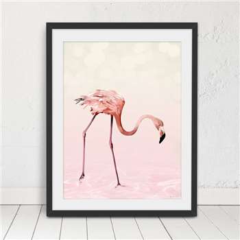 Green Lili - Pink Flamingo Print (H30 x W24cm)