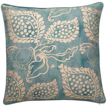 Grenadine Cushion Cover, Large - Turquoise/Gold (51 x 51cm)