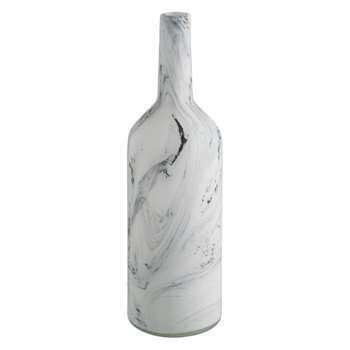 Griffin Black and white glass bottle vase (Height 44cm)