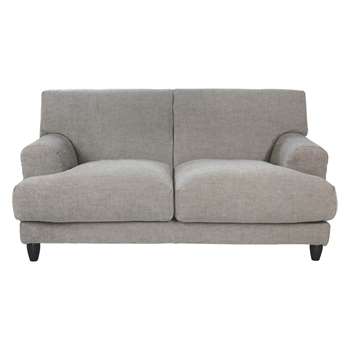 Habitat Askem Natural Woven Stripe Linen 2 Seater Sofa (86 x 180cm)