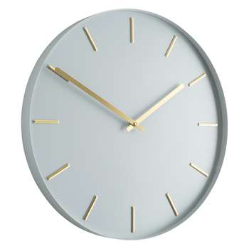 Habitat Bourke Pale Grey Metal Wall Clock (Diameter 40cm)