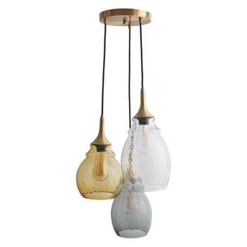 Habitat Cinders Tinted Glass Triple Drop Ceiling Light (150 x 20cm)