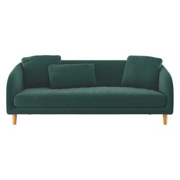 Habitat Colby Emerald Green Velvet 3 Seater Sofa (77 x 210cm)