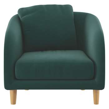 Habitat Colby Emerald Green Velvet Armchair (77 x 90cm)