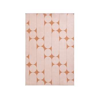 Habitat Geometric Cotton Rug - Orange (H120 x W170cm)