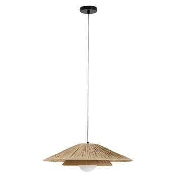 Habitat Guii 2 Tier Rattan Pendant Light - Natural (Height 80cm)