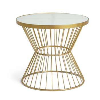 Habitat Huxley Coffee Table - Brass (H45 x W50 x D50cm)