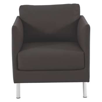 Habitat Hyde Black Premium Leather Armchair, Metal Leg (72 x 70cm)