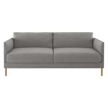 Habitat Hyde Grey Fabric 3 Seater Sofa, Wooden Legs (72 x 190cm)