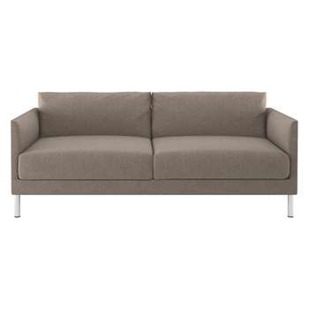 Habitat Hyde Natural Fabric 3 Seater Sofa, Metal Legs (72 x 190cm)