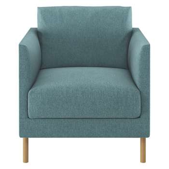 Habitat Hyde Teal Blue Fabric Armchair, Wooden Legs (72 x 70cm)