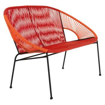 Habitat Jambi Red And Orange Woven Garden Bench (H81 x W118 x D73cm)