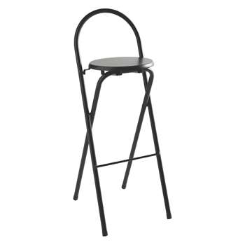 Habitat Macadam Bar Stool - Black (75 x 36cm)