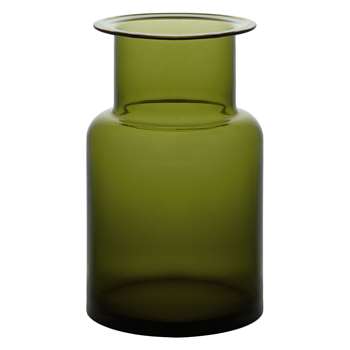 Habitat Mackenzie Olive Green Glass Jar Vase (H25 x W15 x D15cm)