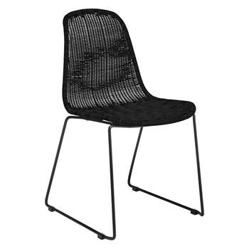 Habitat Mickey Black Synthetic Rattan Dining Chair (82 x 47cm)