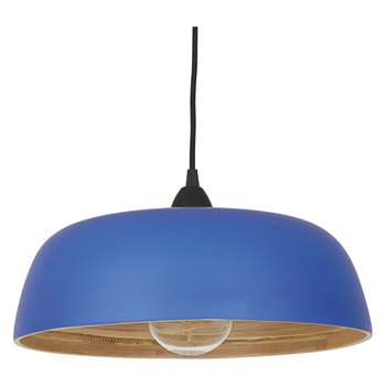 Habitat Moxley Blue Spun Bamboo Easy-To-Fit Ceiling Shade (11 x 36cm)