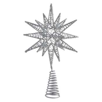 Habitat Polaris Silver Star Christmas Tree Topper (30 x 19cm)