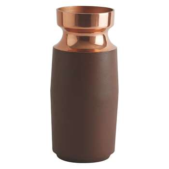 Habitat Sachi Brown And Copper Metal Vase 30.5 x 13.5