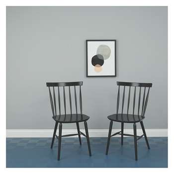 Habitat Talia Pair Of Black Dining Chairs (H83.5 x W48 x D51.5cm)