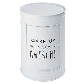 HARLEM White metal 1-door bedside table (60 x 40cm)