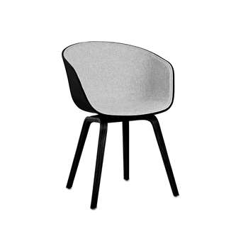 HAY - About A Chair AAC22 with Front Upholstery - Black Shell (79 x 52cm)