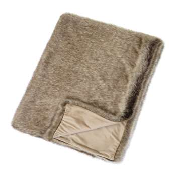 Helen Moore - Faux Fur Throw - Signature Truffle (H180 x W145cm)