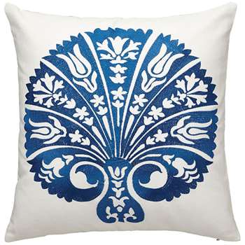Hellas Cushion Cover, Medium - Blue/White (46 x 46cm)