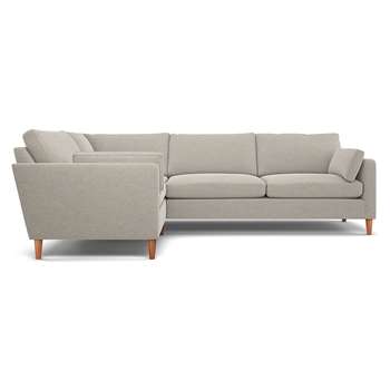 Hendrix Small Corner Sofa (Left-Hand), Silver (91 x 279cm)
