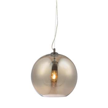 Home Collection Metal and Glass maria Pendant Ceiling Light, Brown (80 x 28cm)