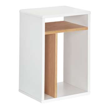 House by John Lewis Bow Box Bedside Table, White (H54 x W37 x D30cm)