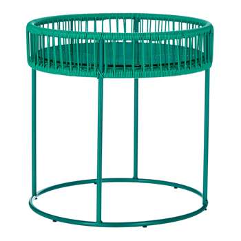 House by John Lewis Salsa Outdoor Side Table, Palm (H45 x W50 x D50cm)