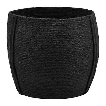 House Doctor - Drum Basket - Black (H35 x W40 x D40cm)