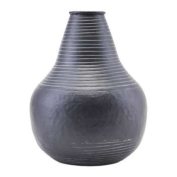 House Doctor - Stribe Planter - Black (H30 x W22 x D22cm)