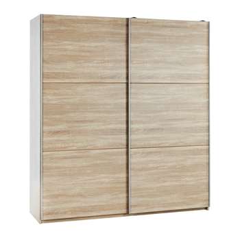 Hygena Bergen 2 Door Large Sliding Wardrobe - Oak 200 x 180cm
